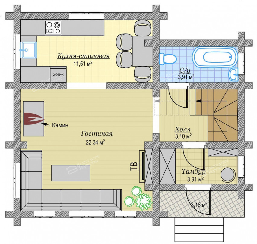 Дом из бревна VZ-104